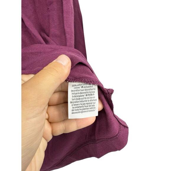 Victoria’s Secret PINK VARSITY PULLOVER HOODIE TEE Glitter Burgundy Size M - Picture 4 of 8